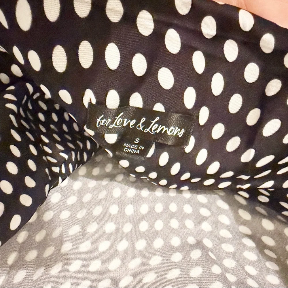 For Love & Lemons Anya Mini Dress Polka Dot Floral Satin Size Small S - Picture 3 of 7